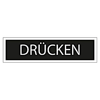 Pickup Aufkleber (Motiv: Drücken, Schwarz/Weiß, L x B: 165 x 44 mm)