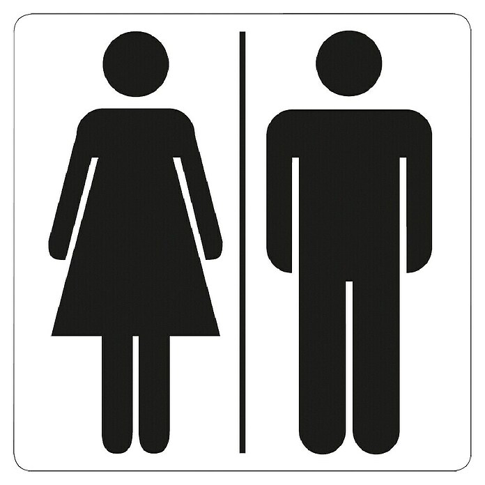 Pickup Aufkleber (L x B: 7,5 x 7,5 cm, Motiv: Toiletten)