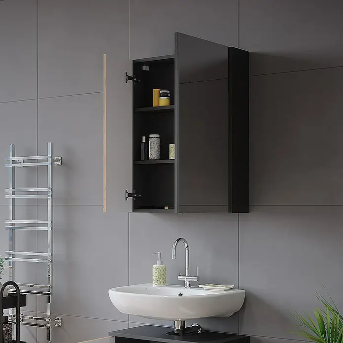 Vicco Spiegelschrank Irma Anthrazit/Goldkraft Eiche - Sonstiges, Anthrazit/Goldkraft Eiche