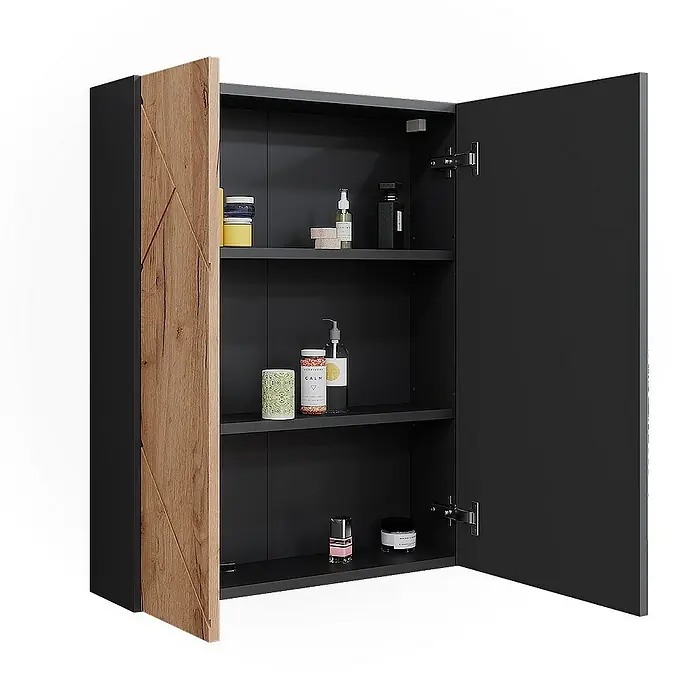 Vicco Spiegelschrank Irma Anthrazit/Goldkraft Eiche - Sonstiges, Anthrazit/Goldkraft Eiche