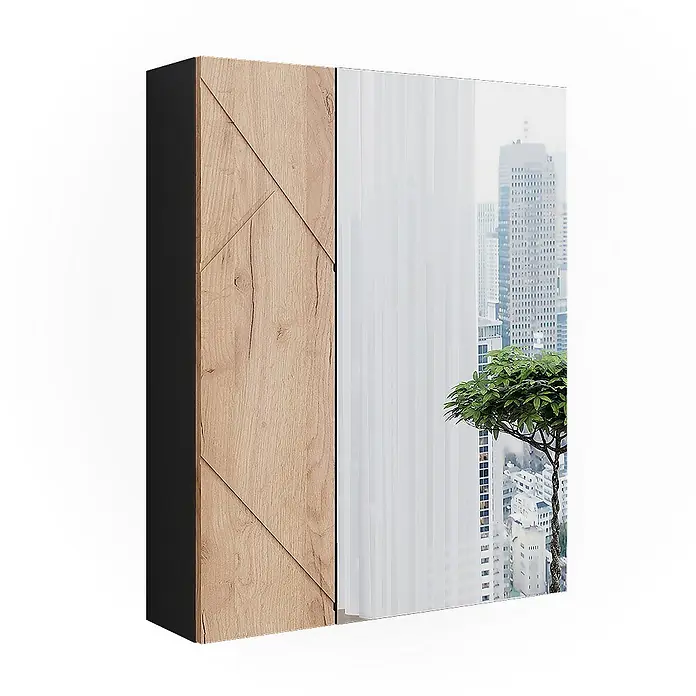 Vicco Spiegelschrank Irma Anthrazit/Goldkraft Eiche - Sonstiges, Anthrazit/Goldkraft Eiche