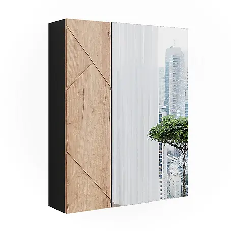 Vicco  Spiegelschrank Irma Anthrazit/Goldkraft Eiche