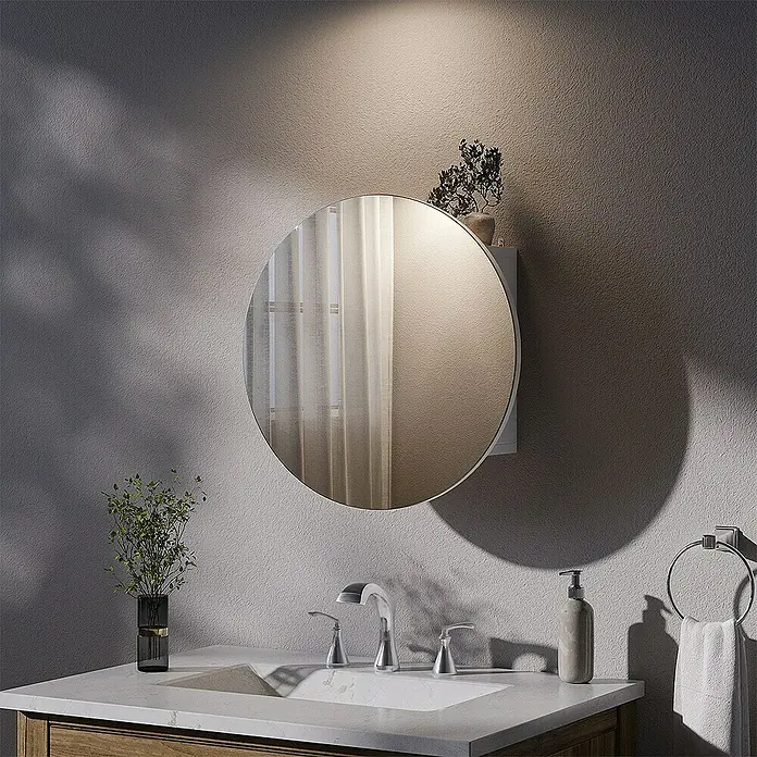 Vicco Spiegelschrank Loki Weiß mit 2 Fächern - B x H: 50 x 50 cm, Sonstiges, Weiß