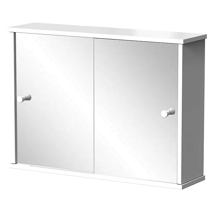 Vicco Spiegelschrank Mireo Weiß mit 2 Schiebetüren - B x H: 55 x 40 cm, Stahl, Weiß