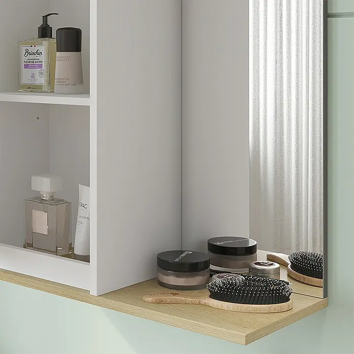 Vicco Spiegelschrank Livia Weiß mit Spiegel - B x H: 60 x 63 cm, Sonstiges, Weiß