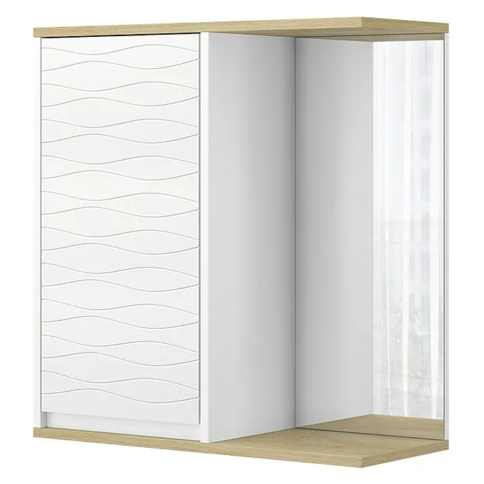 Vicco Spiegelschrank Livia Weiß mit Spiegel - B x H: 60 x 63 cm, Sonstiges, Weiß