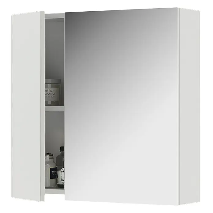 Vicco Spiegelschrank Leopold Weiß Mit Regalböden und 1 Spiegeltür - B x H: 60 x 59,2 cm, Sonstiges, Weiß
