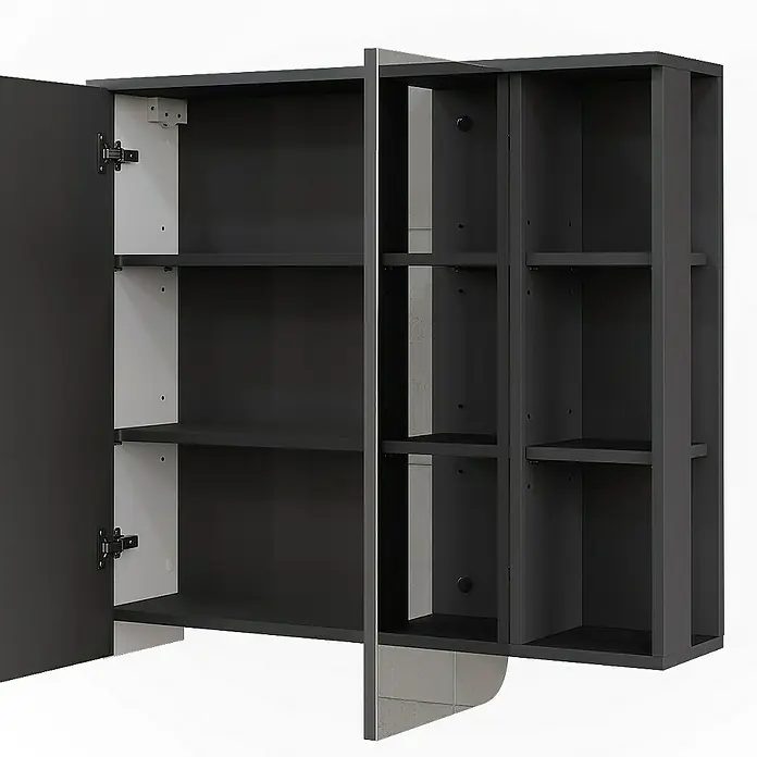 Vicco Spiegelschrank Karen Anthrazit/Weiß - B x H: 80 x 75 cm, Sonstiges, Anthrazit/Weiß