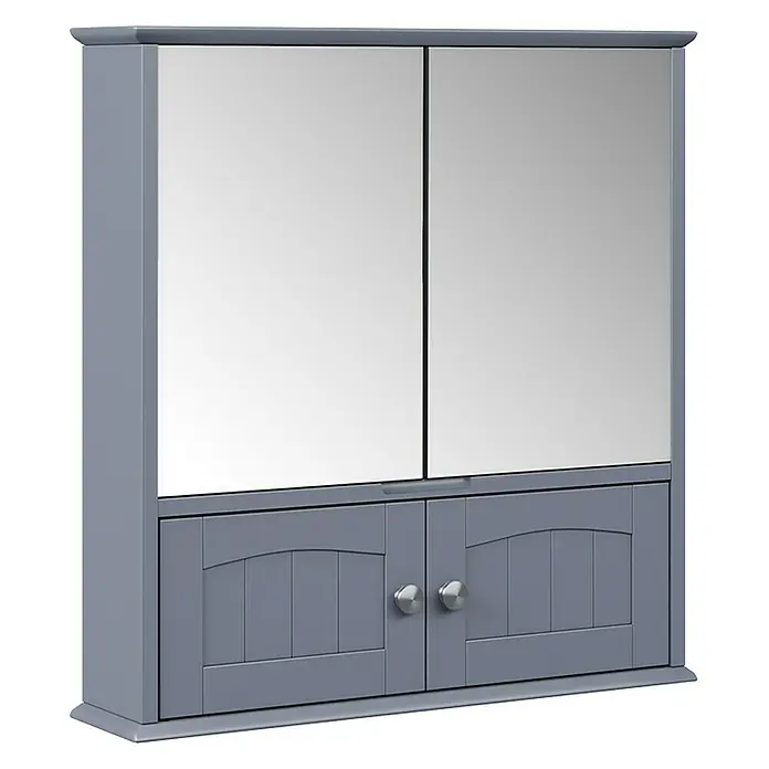 Vicco Spiegelschrank Bianco Grau - B x H: 56 x 58 cm, Sonstiges, Grau