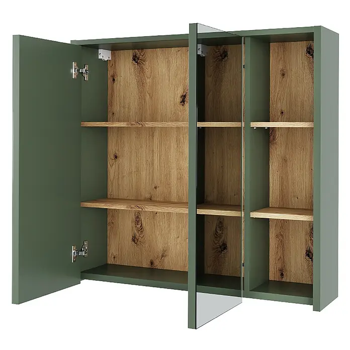 Vicco Spiegelschrank Viola Grün/Artisan mit offenen Regalen - Sonstiges, Grün/Artisan