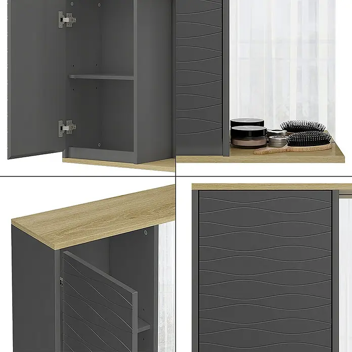 Vicco Spiegelschrank Livia Anthrazit - Sonstiges, Anthrazit