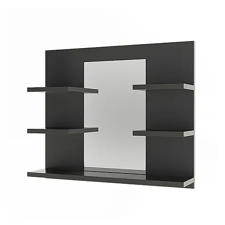 Vicco  Spiegelschrank Wilbur Anthrazit mit Regalen