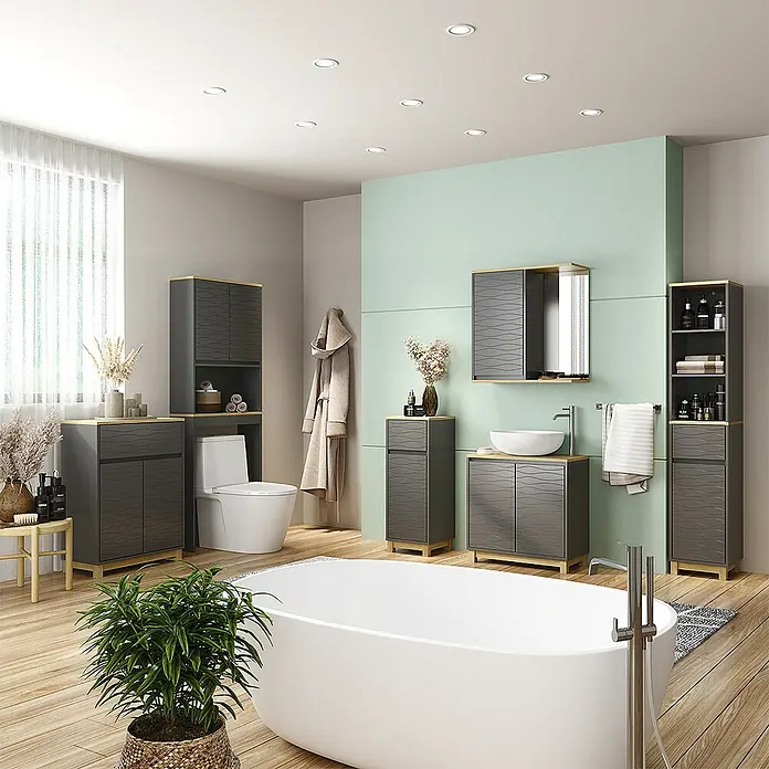 Vicco Spiegelschrank Livia Anthrazit - Sonstiges, Anthrazit