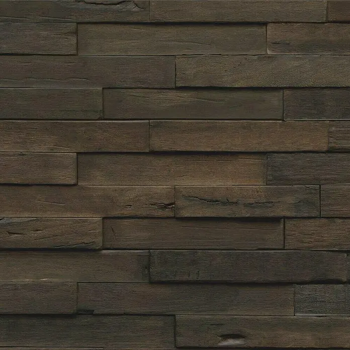 Indo Wandpaneel 3D Wall Driftwood Solomon Sea - Hevea, 560 x 200 x 10 mm, 1,008 m² - Strukturierte Wandpaneele aus dunklem Holz, ideal für rustikale und moderne Innenräume. Natürliche Optik mit fühlbarer Holzstruktur.