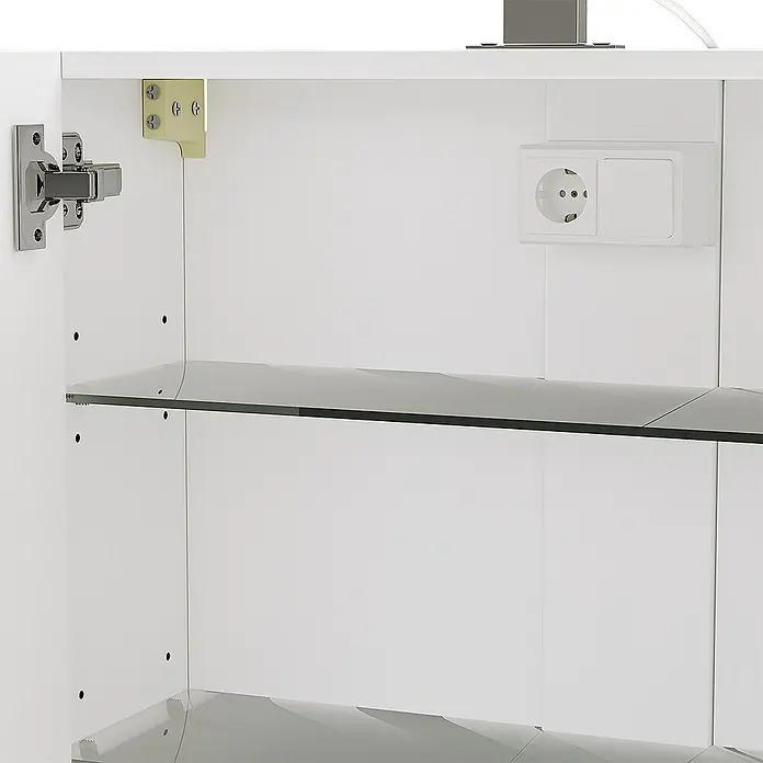 Vicco Spiegelschrank Lavio Weiß mit LED-Beleuchtung - B x H: 60 x 60 cm, Stahl, Weiß