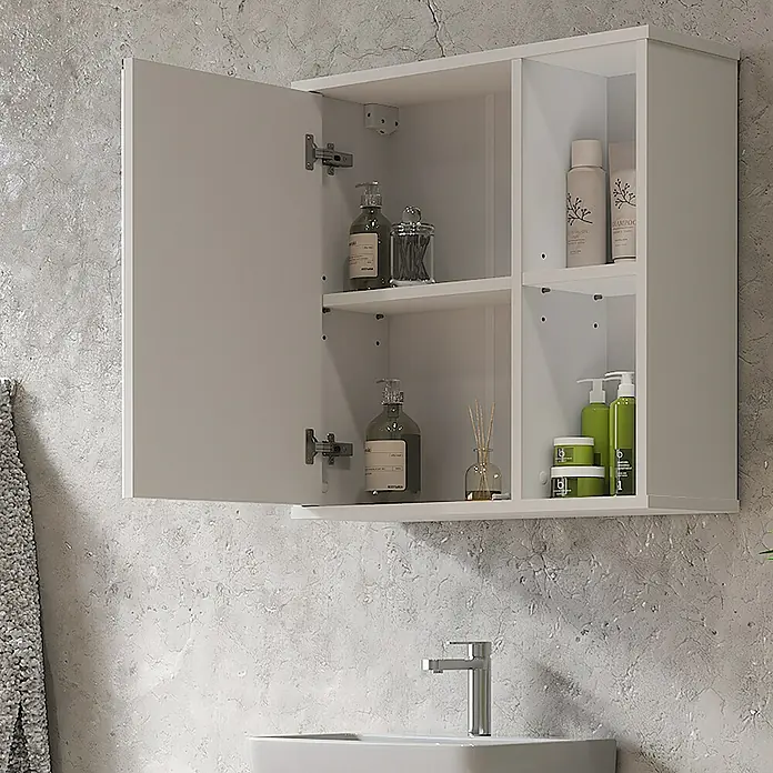 Vicco Spiegelschrank Leano Weiß - Sonstiges, Weiß
