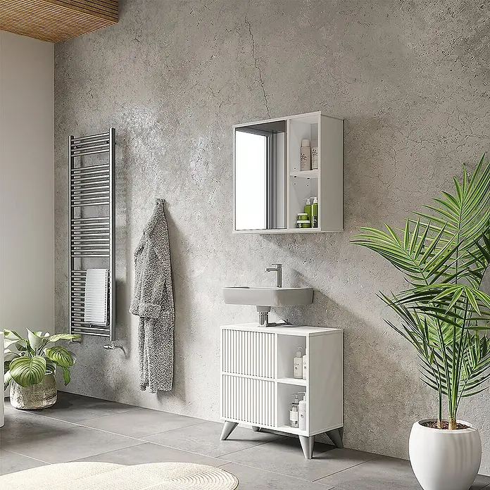 Vicco Spiegelschrank Leano Weiß - Sonstiges, Weiß