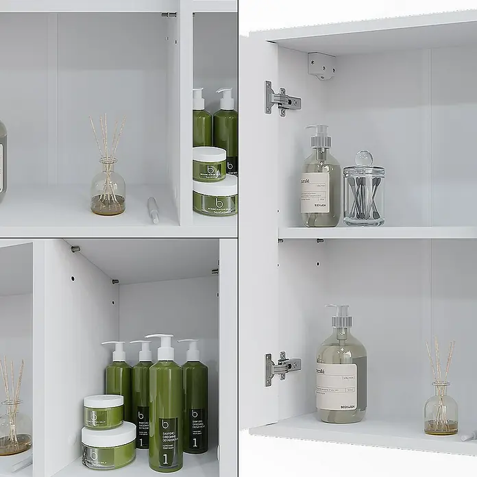 Vicco Spiegelschrank Leano Weiß - Sonstiges, Weiß