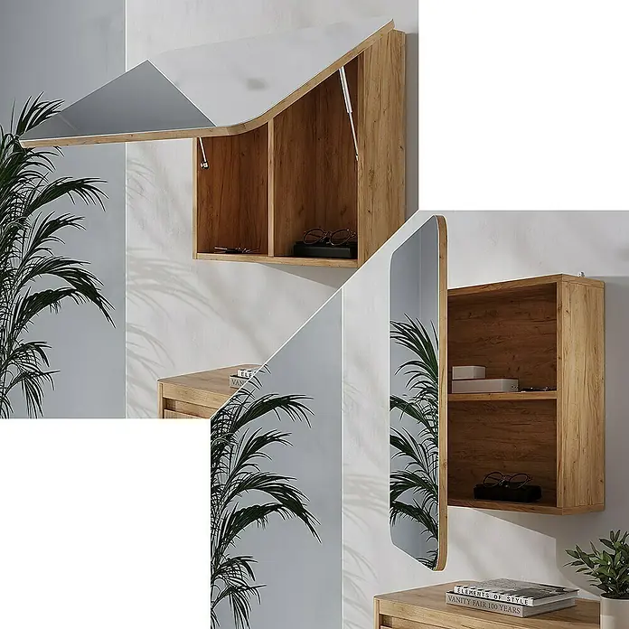 Vicco Spiegelschrank Zino Goldkraft Eiche mit Regalen - Sonstiges, Goldkraft Eiche