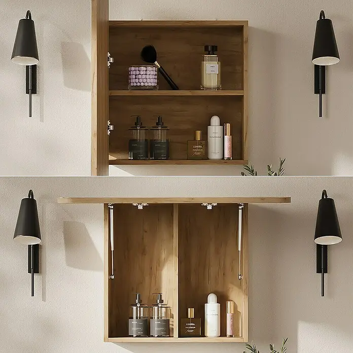 Vicco Spiegelschrank Zino Goldkraft Eiche mit Regalen - Sonstiges, Goldkraft Eiche