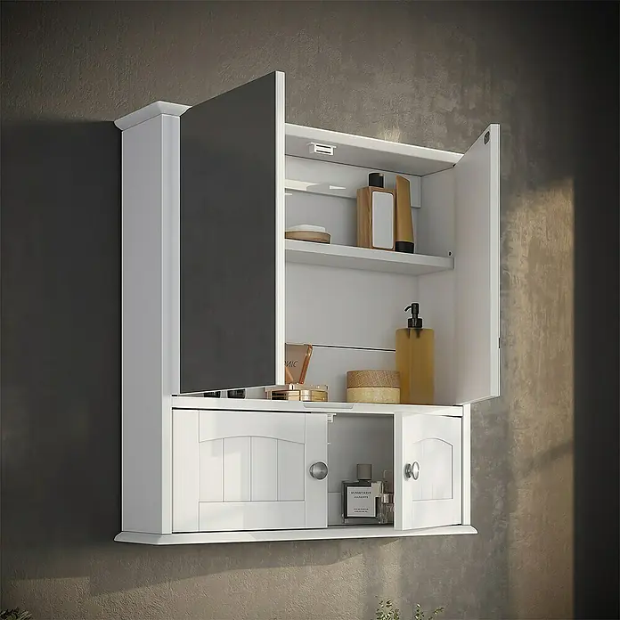 Vicco Spiegelschrank Bianco Weiß - Sonstiges, Weiß