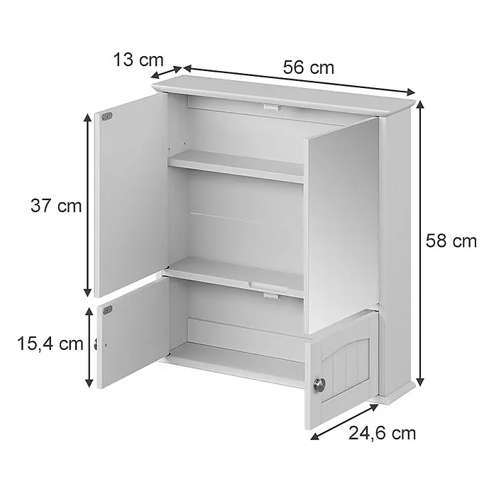 Vicco Spiegelschrank Bianco Weiß - Sonstiges, Weiß