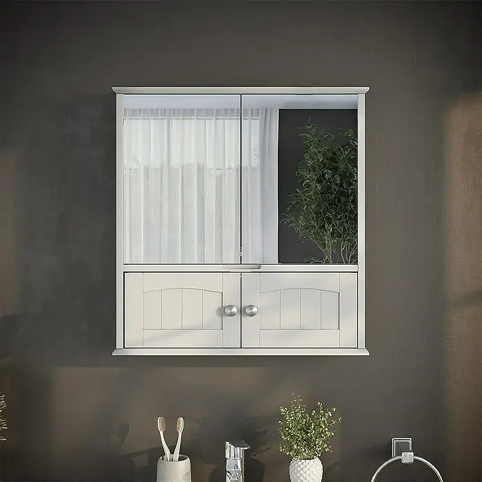 Vicco Spiegelschrank Bianco Weiß - Sonstiges, Weiß