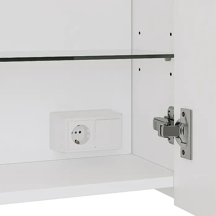 Vicco Spiegelschrank Lavio Weiß mit 3 Türen und LED-Beleuchtung - Stahl, Weiß