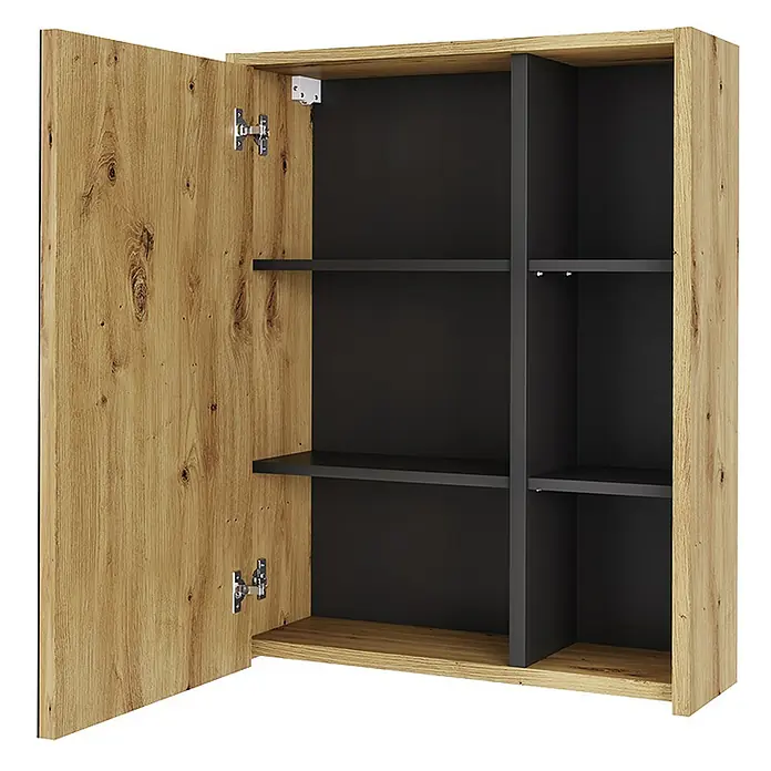 Vicco Spiegelschrank Viola Artisan/Grau mit offenen Regalen - B x H: 60 x 75 cm, Sonstiges, Artisan/Grau