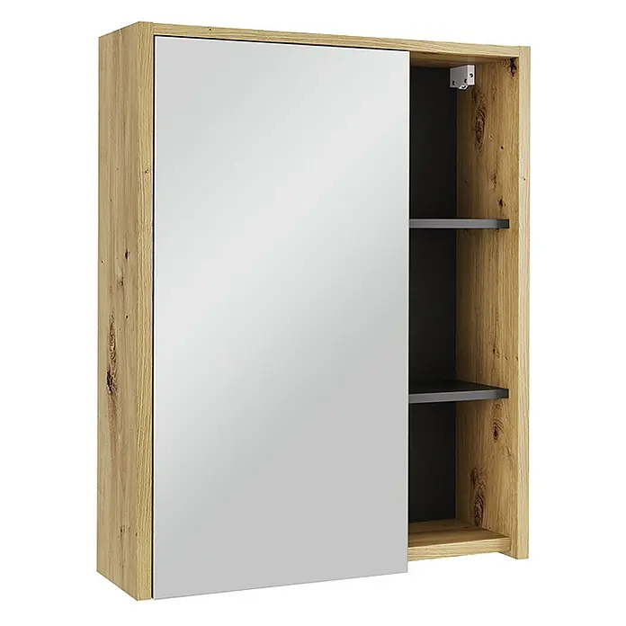 Vicco Spiegelschrank Viola Artisan/Grau mit offenen Regalen - B x H: 60 x 75 cm, Sonstiges, Artisan/Grau