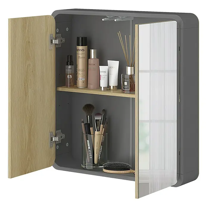 Vicco Spiegelschrank Arla Anthrazit/Eiche - Sonstiges, Anthrazit/Eiche