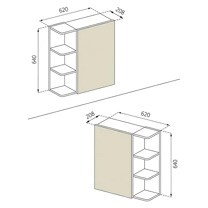 Vicco Spiegelschrank Fynn Anthrazit - Sonstiges, Anthrazit