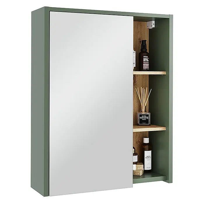 Vicco Spiegelschrank Viola Grün/Artisan mit offenen Regalen - Sonstiges, Grün/Artisan