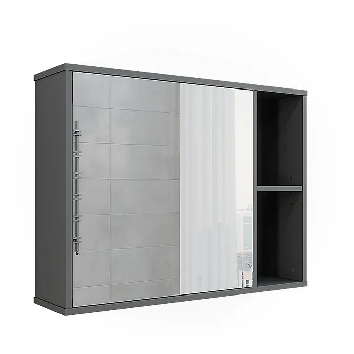 Vicco Spiegelschrank Leano Anthrazit/Bergeiche - B x H: 80 x 60 cm, Sonstiges, Anthrazit/Bergeiche