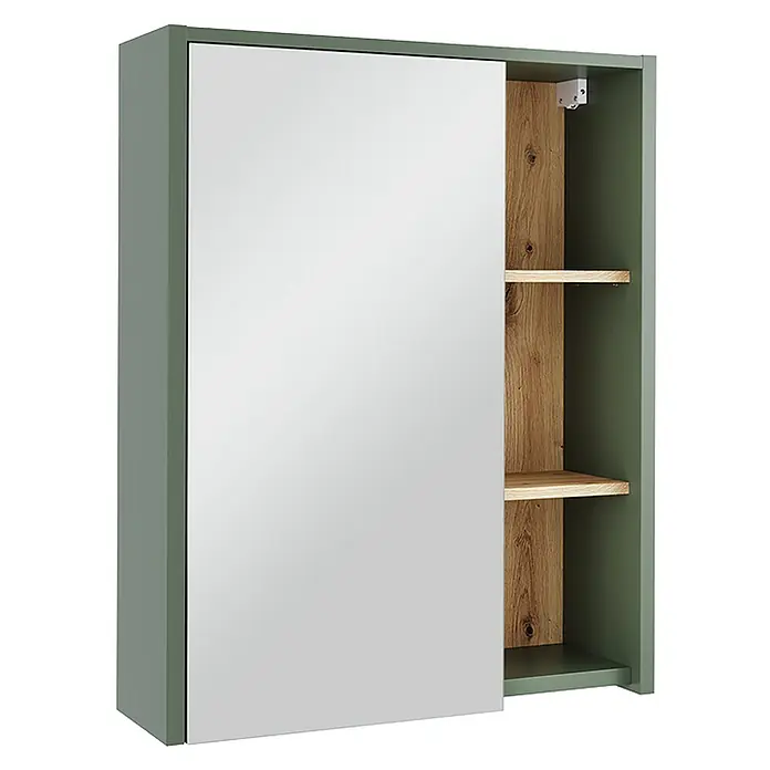 Vicco Spiegelschrank Viola Grün/Artisan mit offenen Regalen - Sonstiges, Grün/Artisan