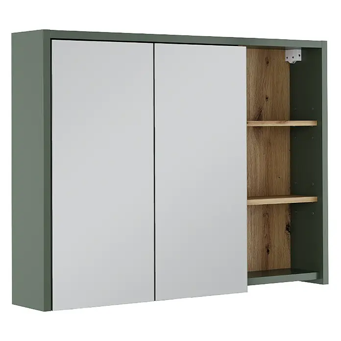 Vicco Spiegelschrank Viola Grün/Artisan mit offenen Regalen - Sonstiges, Grün/Artisan