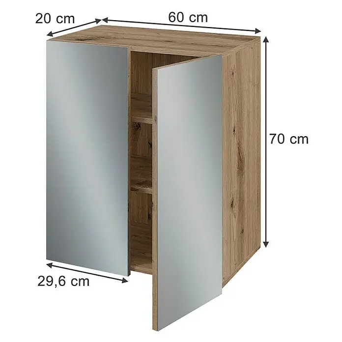 Vicco Spiegelschrank Takumi Artisan mit 3 geschlossenen Ablagefächern - Sonstiges, Artisan