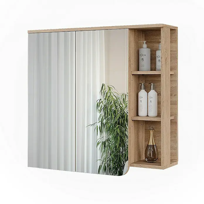 Vicco Spiegelschrank Karen Sonoma/Blau mit Spiegel - Sonstiges, Sonoma/Blau