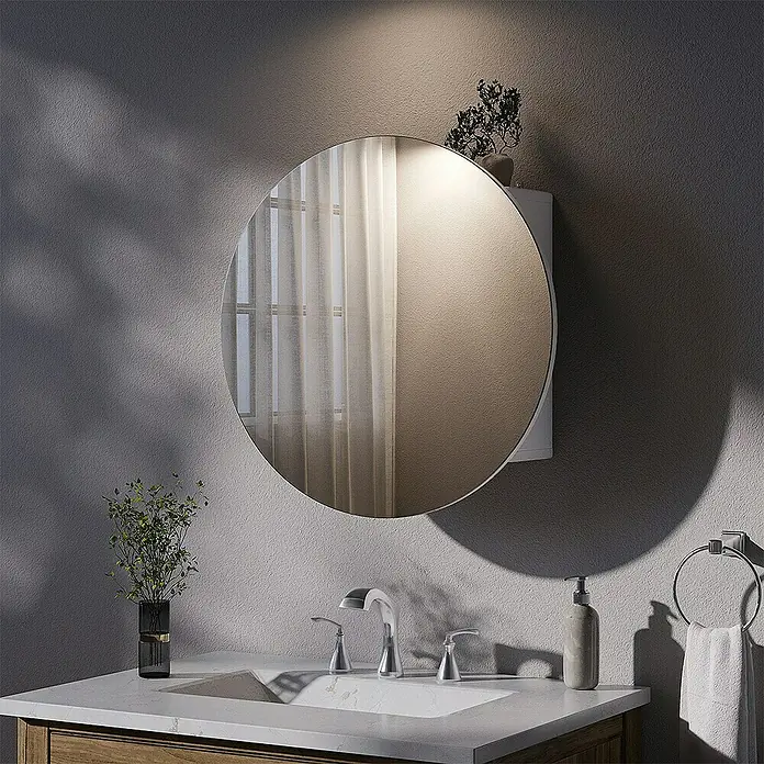 Vicco Spiegelschrank Loki Weiß mit 2 Fächern - B x H: 60 x 60 cm, Sonstiges, Weiß