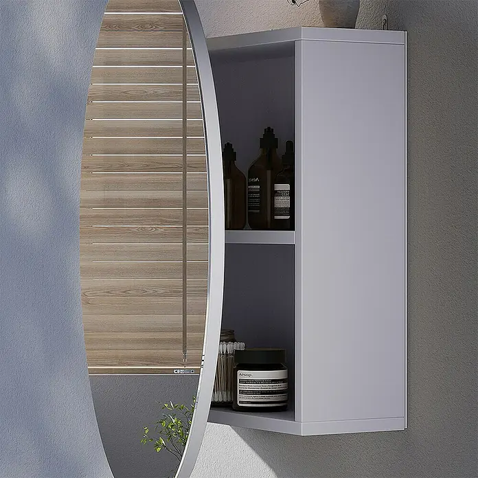 Vicco Spiegelschrank Loki Weiß mit 2 Fächern - B x H: 60 x 60 cm, Sonstiges, Weiß