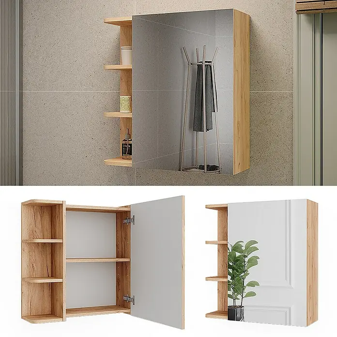 Vicco Spiegelschrank Fynn Goldkraft Eiche - Sonstiges, Goldkraft Eiche