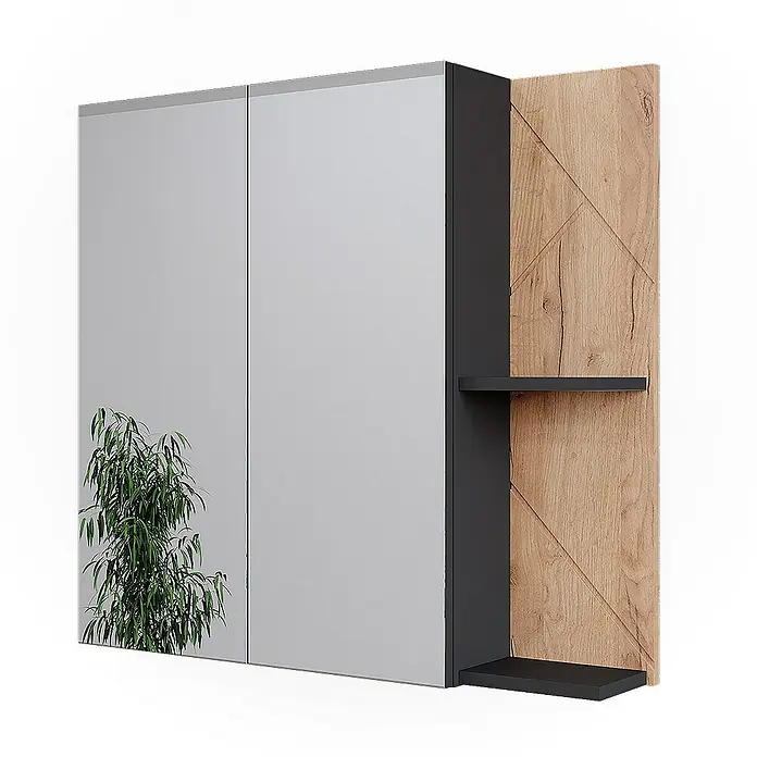 Vicco Spiegelschrank Irma Anthrazit/Goldkraft Eiche - Sonstiges, Anthrazit/Goldkraft Eiche