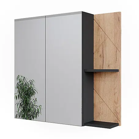 Vicco  Spiegelschrank Irma Anthrazit/Goldkraft Eiche