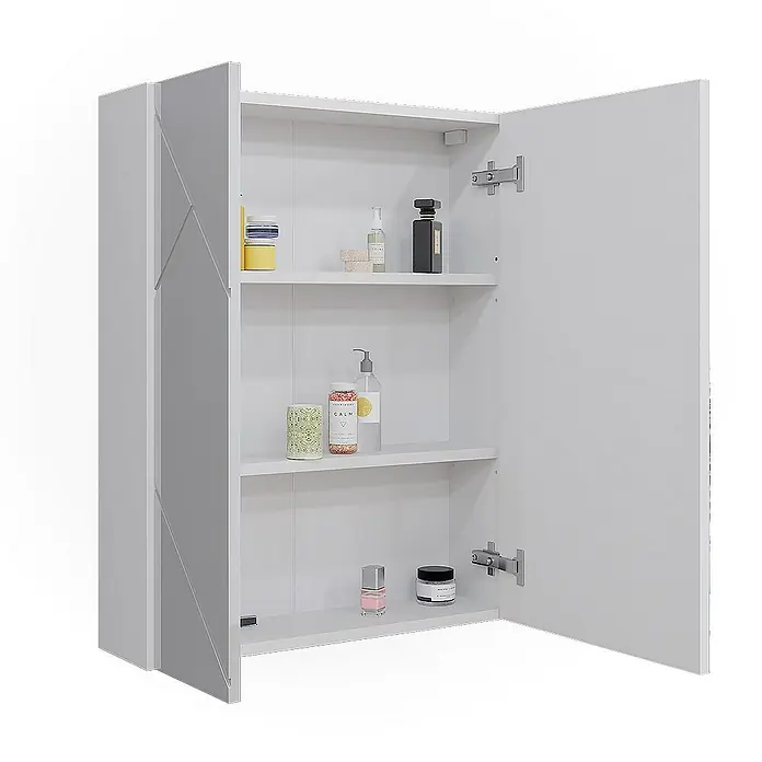 Vicco Spiegelschrank Irma Weiß/Weiß Hochglanz - B x H: 60 x 75 cm, Sonstiges, Weiß/Weiß Hochglanz