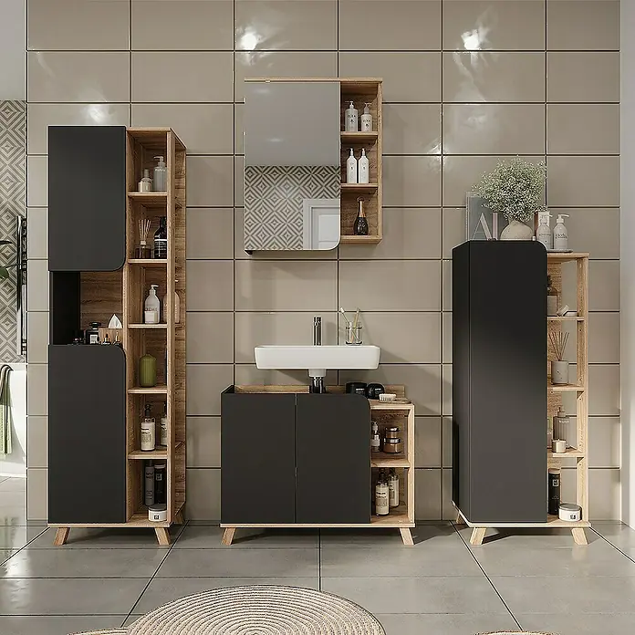 Vicco Spiegelschrank Karen Sonoma - B x H: 60 x 75 cm, Sonstiges, Sonoma