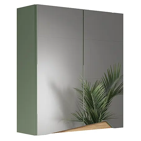 Vicco  Spiegelschrank Marelle Grün/Artisan mit höhenverstellbarem Einlegeboden