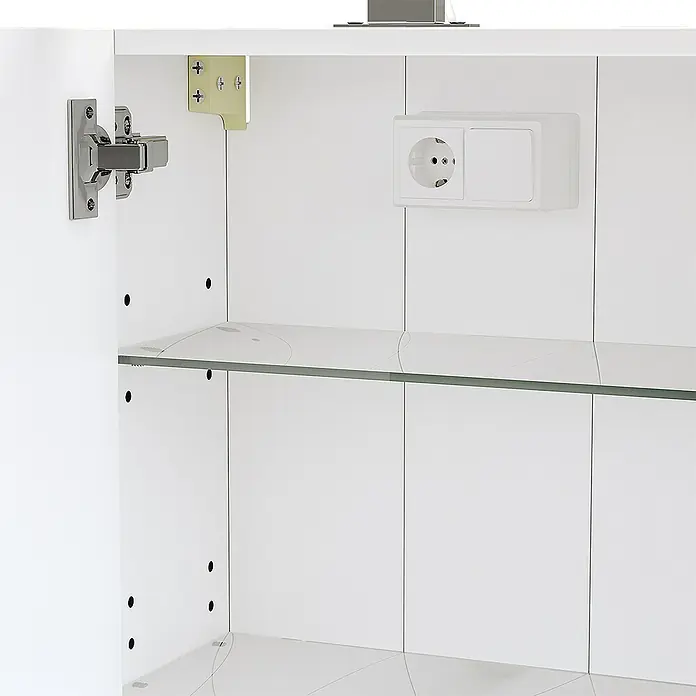Vicco Spiegelschrank Lavio Weiß mit LED-Beleuchtung - Stahl, Weiß