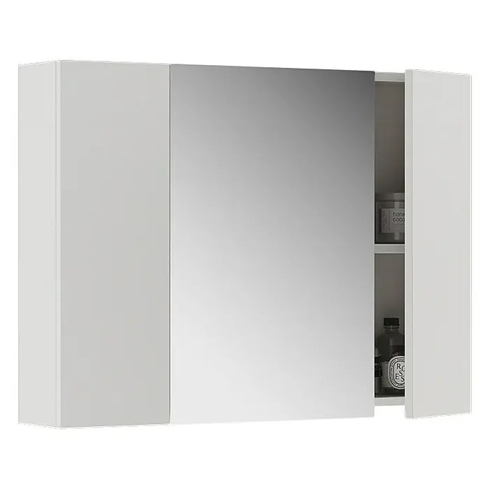 Vicco Spiegelschrank Leopold Weiß mit Regalen - B x H: 80 x 59,2 cm, Sonstiges, Weiß