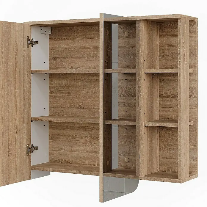 Vicco Spiegelschrank Karen Sonoma/Weiß - B x H: 80 x 75 cm, Sonstiges, Sonoma/Weiß
