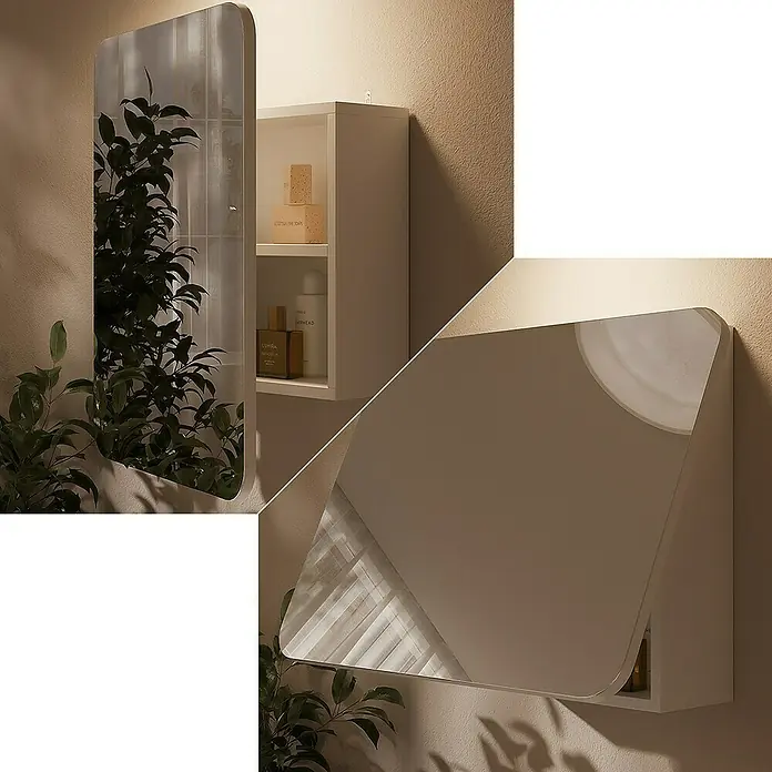 Vicco Spiegelschrank Zino Weiß mit Regalen - B x H: 65 x 50 cm, Sonstiges, Weiß